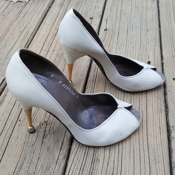 Charles Jourdan Shoes - Vintage Charles Jourdan 6 gray stud heel stiletto